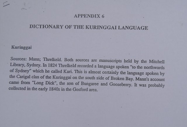 The 'Guringai' language